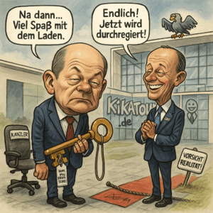 Schlüsselübergabe mit Nebenwirkungen – Scholz geht, Merz kommt