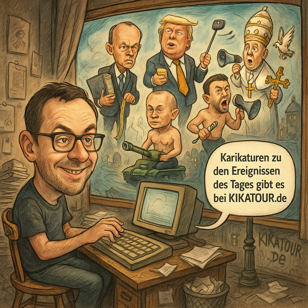 Karikatur im Kreativchaos