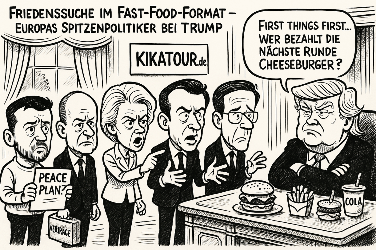 Friedenssuche im Fast-Food-Format – Europas Spitzenpolitiker bei Trump