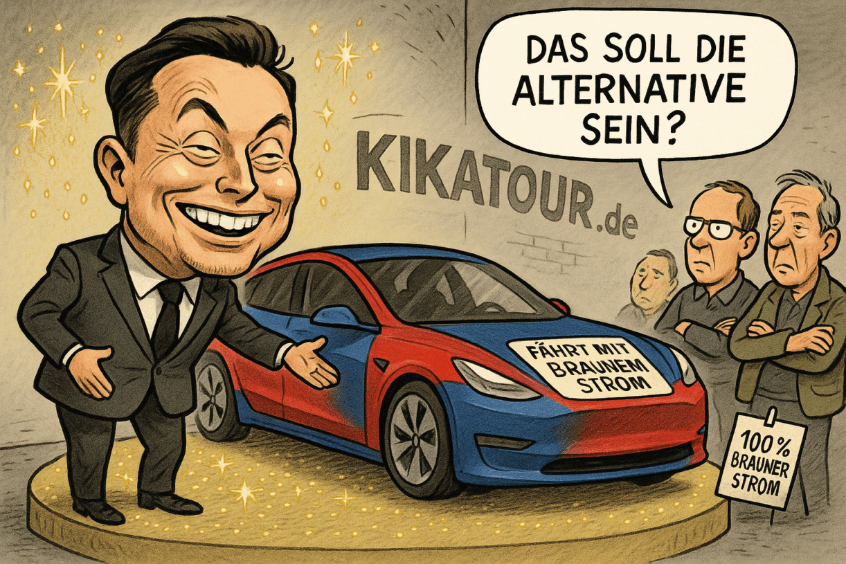 Elon Musk enthüllt den "Tesla N" – die braune Strom-Alternative